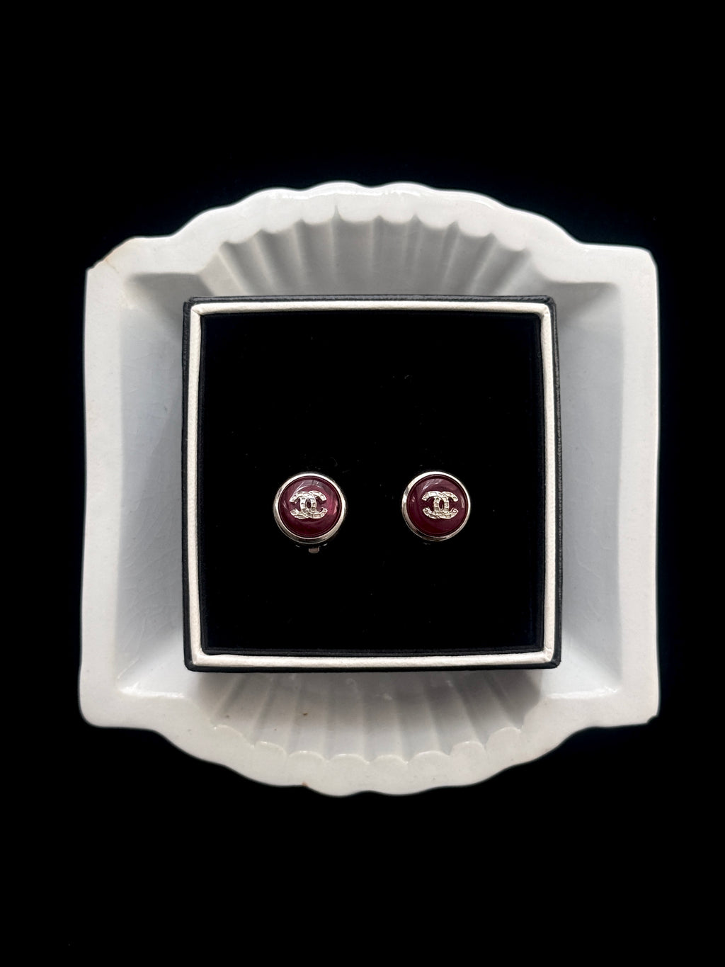 Chanel Burgundy Button - Clip