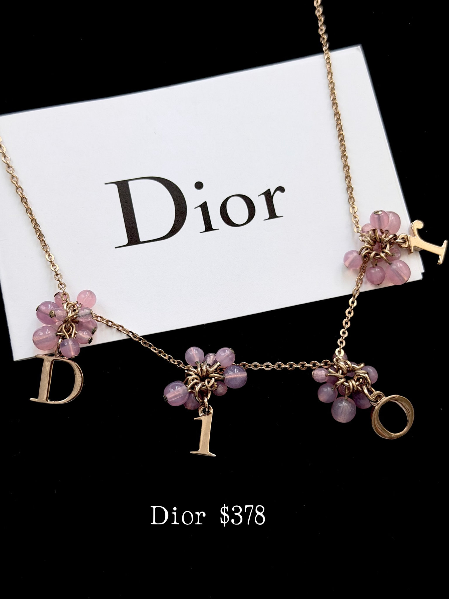 Dior Pearl Bow Necklace