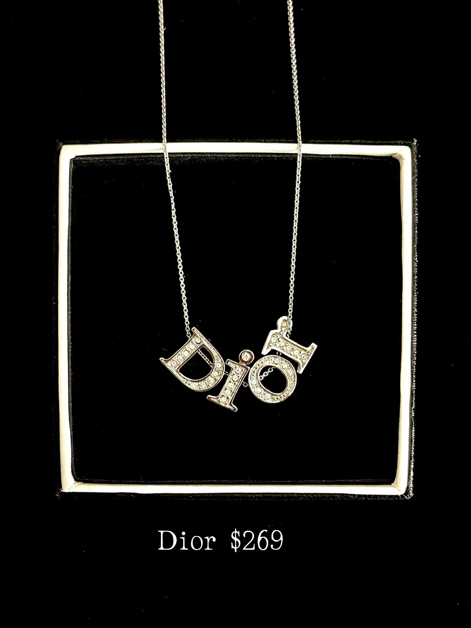Dior Crystal Letter Necklace