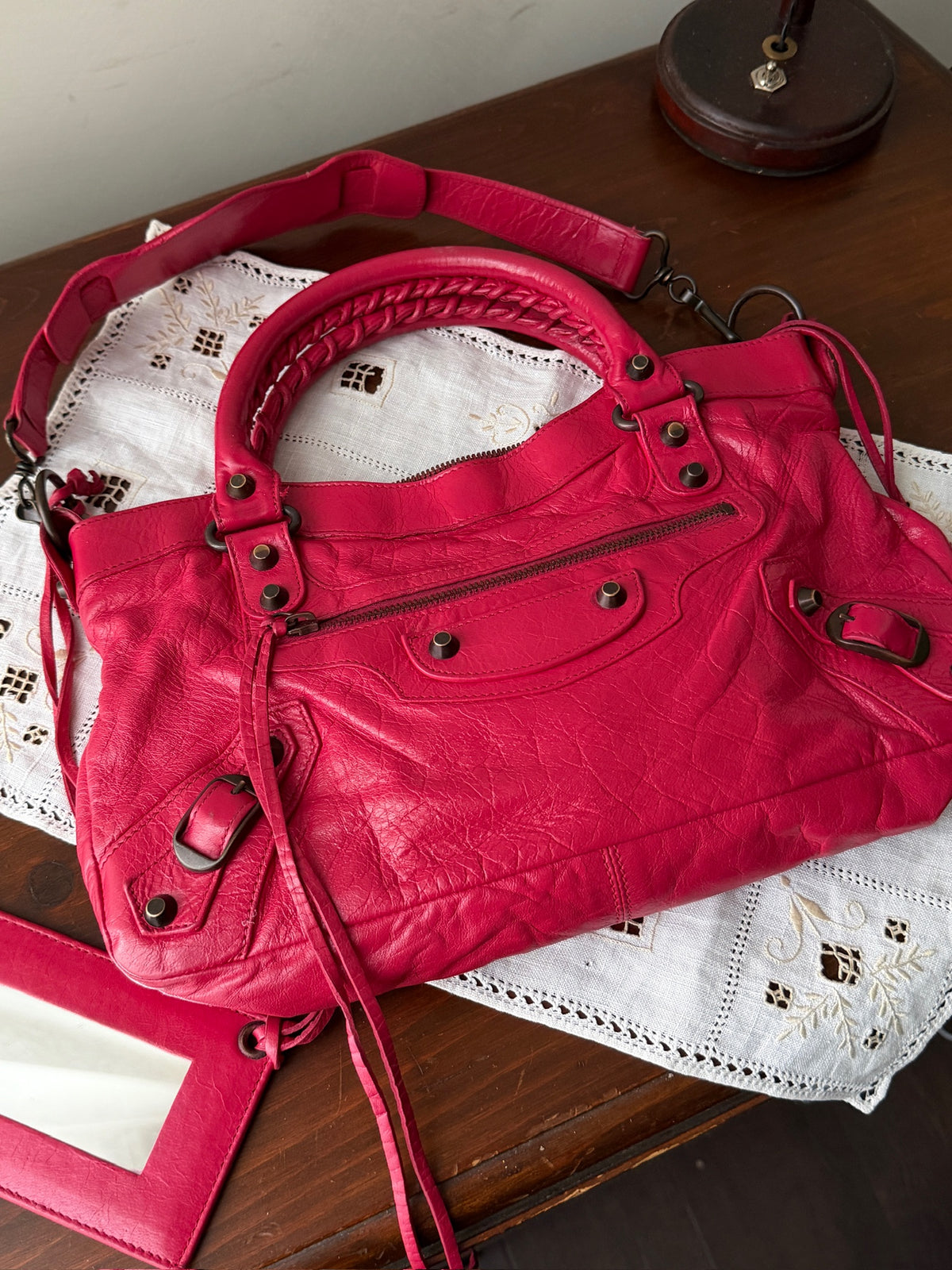 Balenciaga Rose Moto Vintage