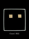 Chanel Golden CC Square Studs