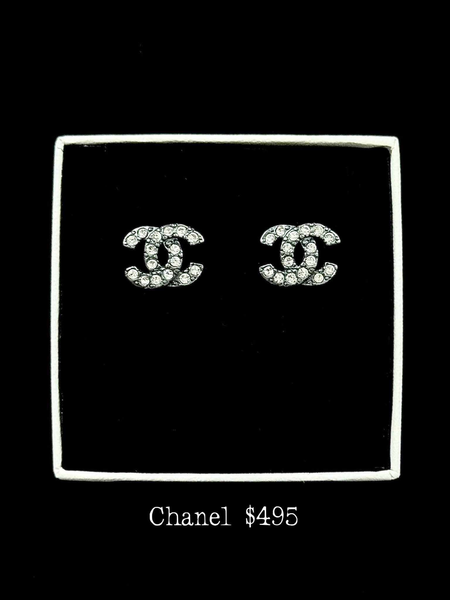 Chanel Crystal CC Signature Studs