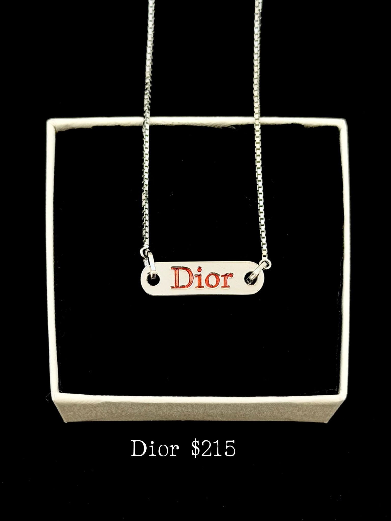 Dior Logo Bar Necklace