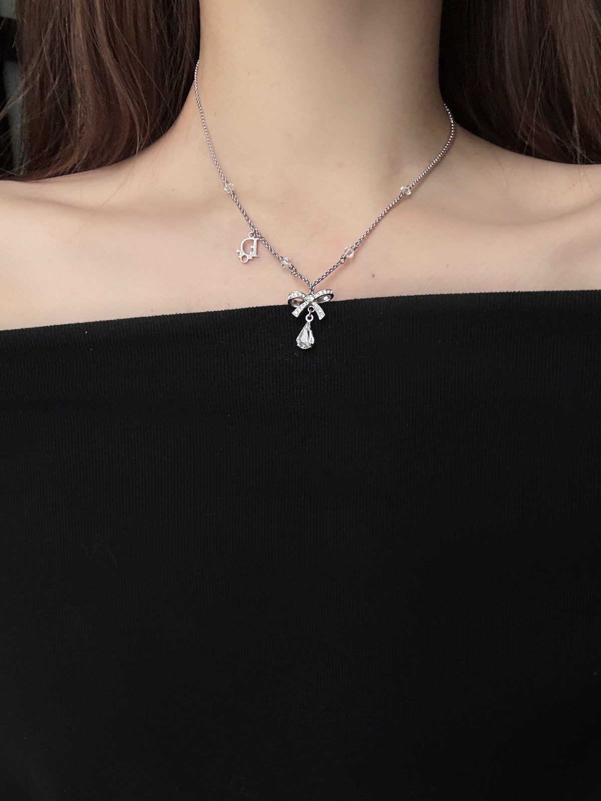 Dior Crystal Bow Pendant
