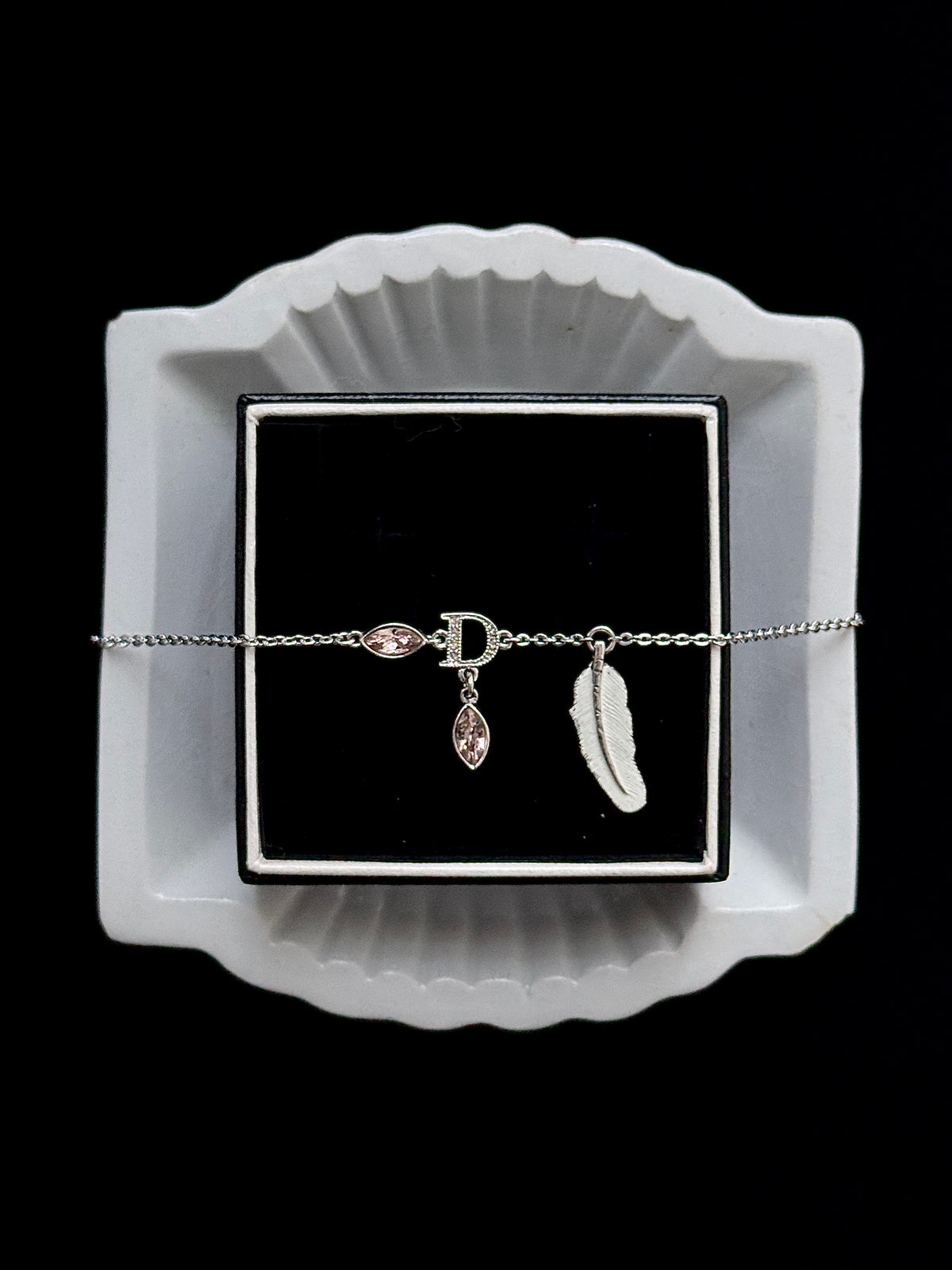 Dior Rose Feather Charm