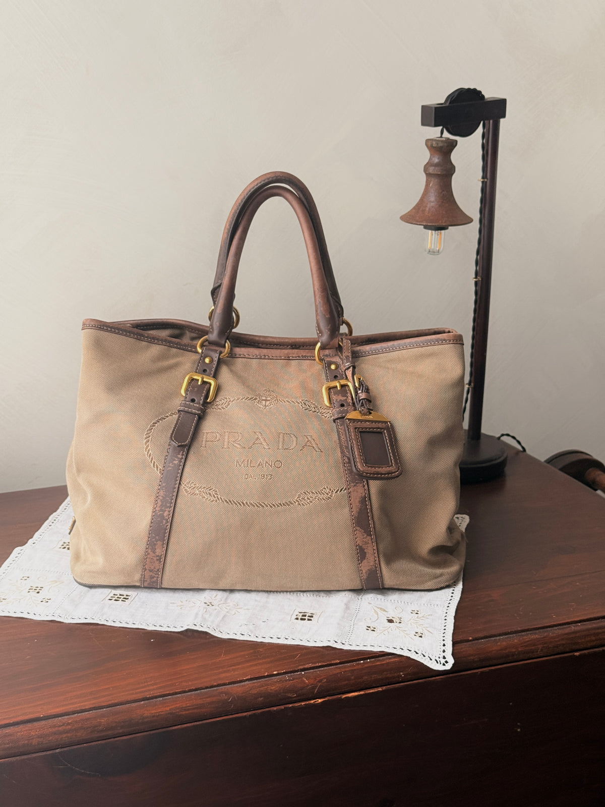 Prada Cognac Toile Héritage