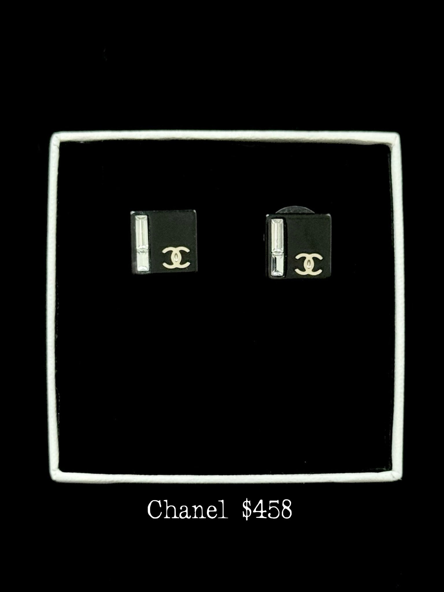 Chanel Monochrome CC Block Studs