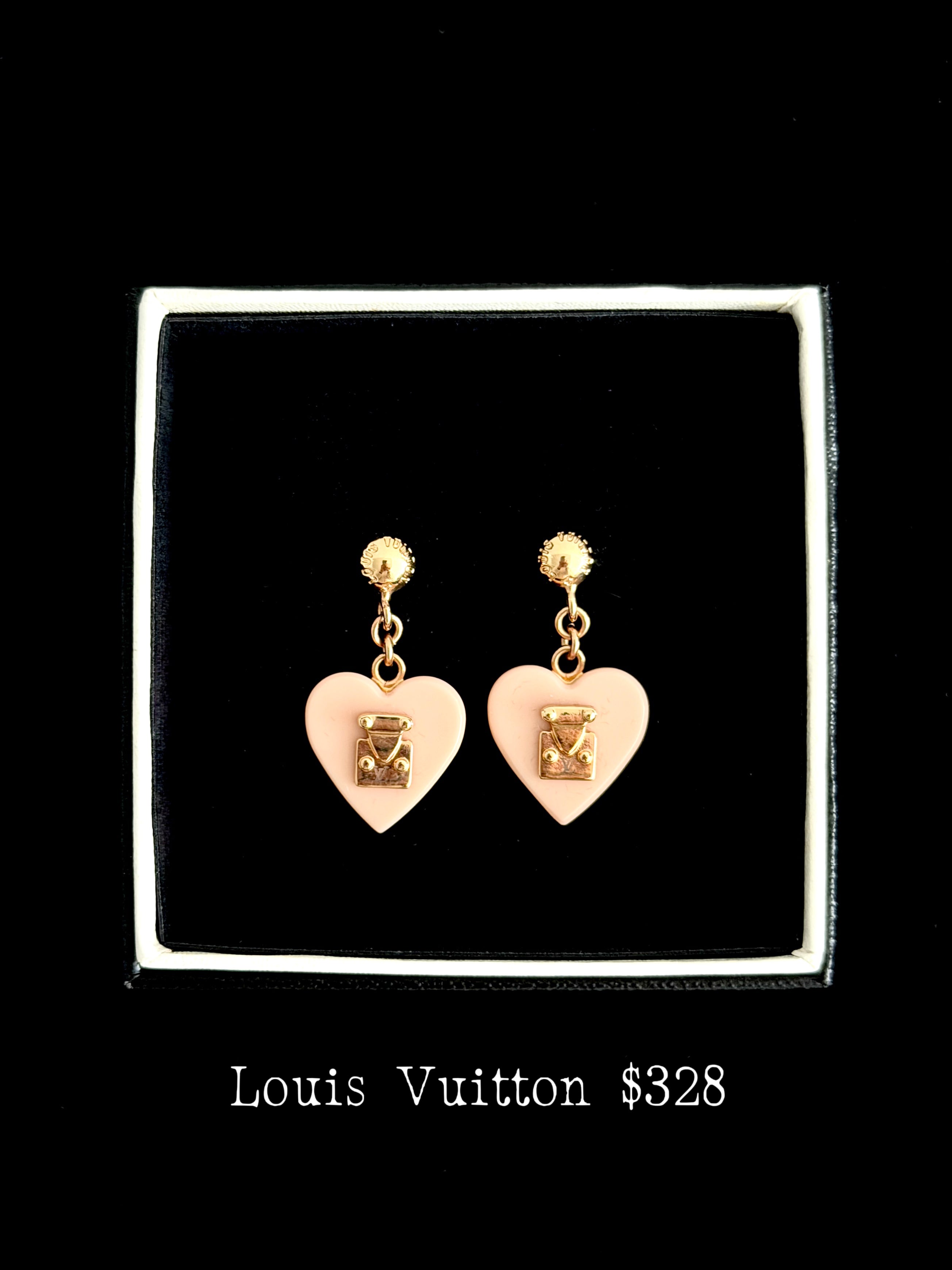 Louis Vuitton Pink Heart Earrings