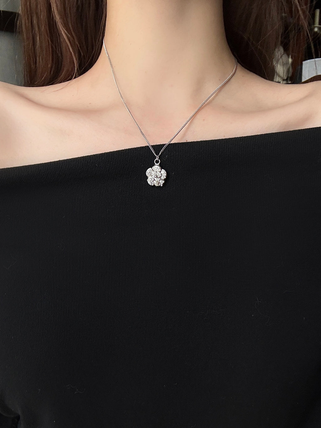 Chanel Camélia Cristal Argent