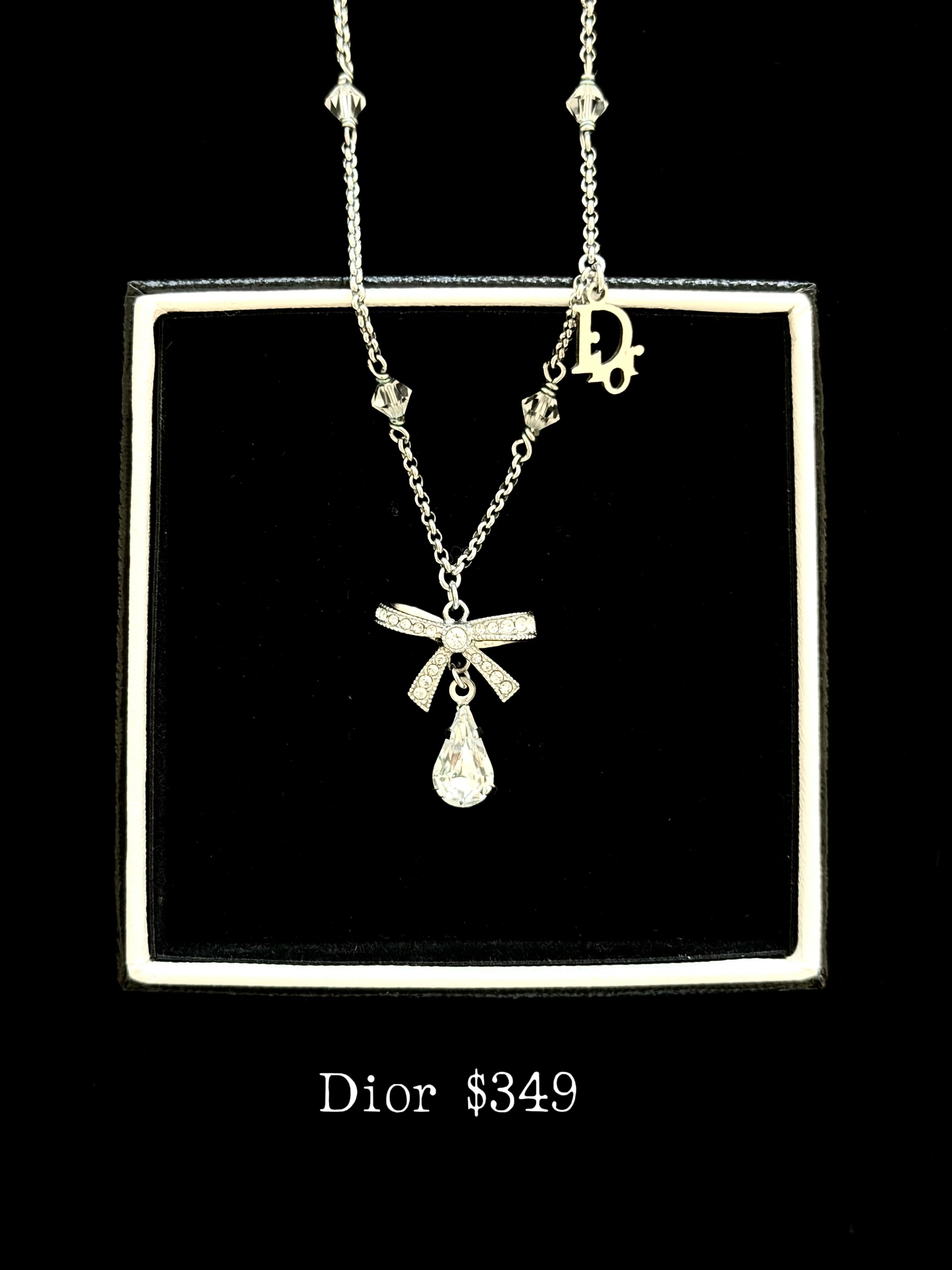 Dior Crystal Bow Necklace