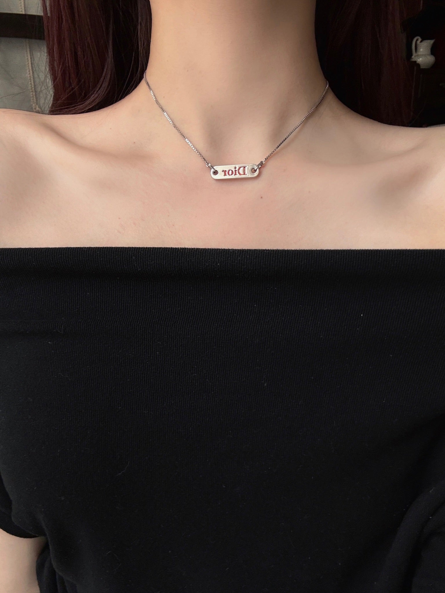 Dior Logo Bar Necklace