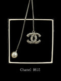 Chanel CC Pearl Lariat Necklace