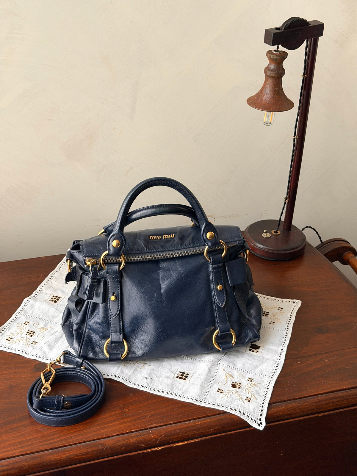 Miu Miu Navy Fold