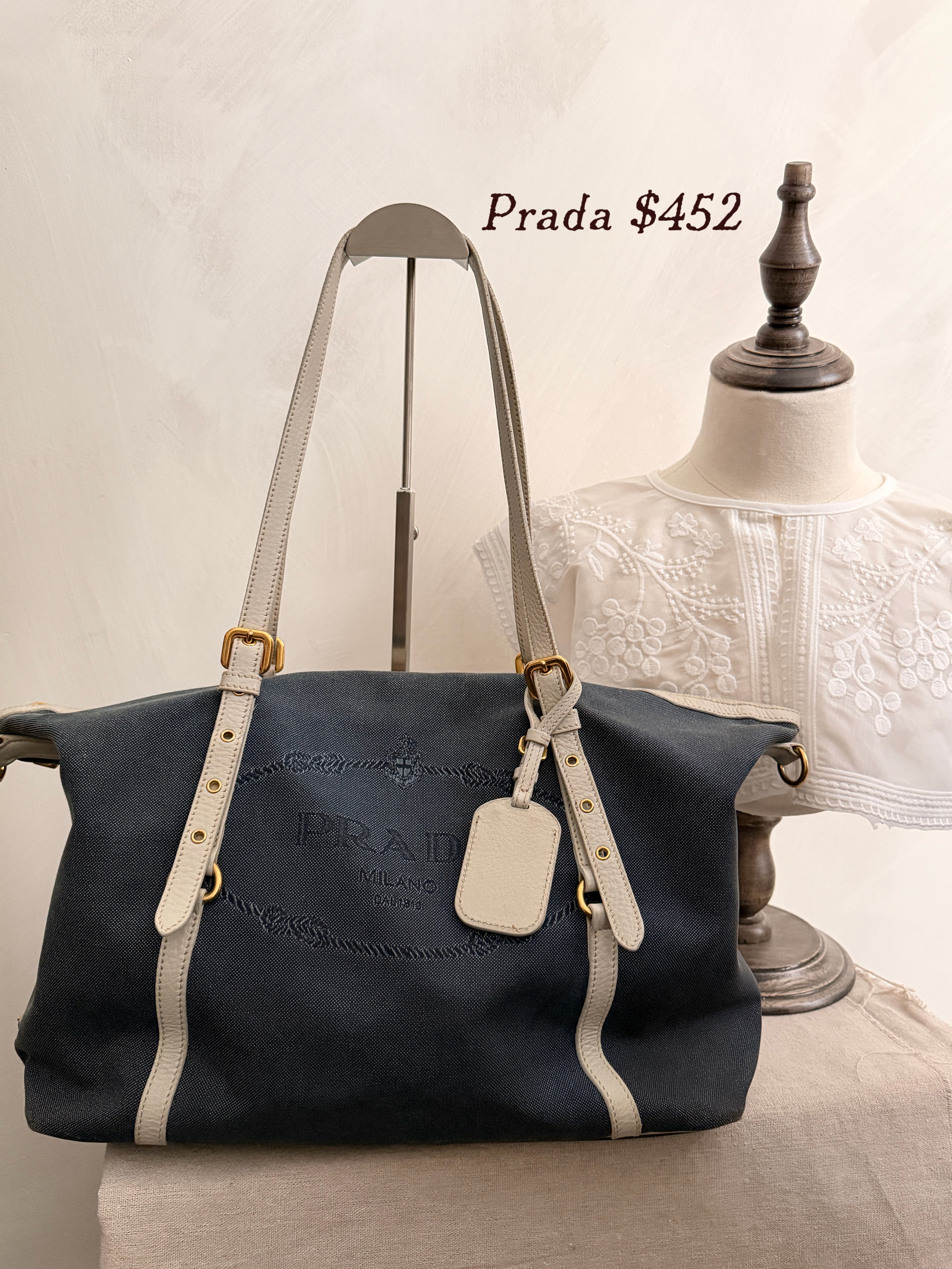 Prada Navy Voyage Tote