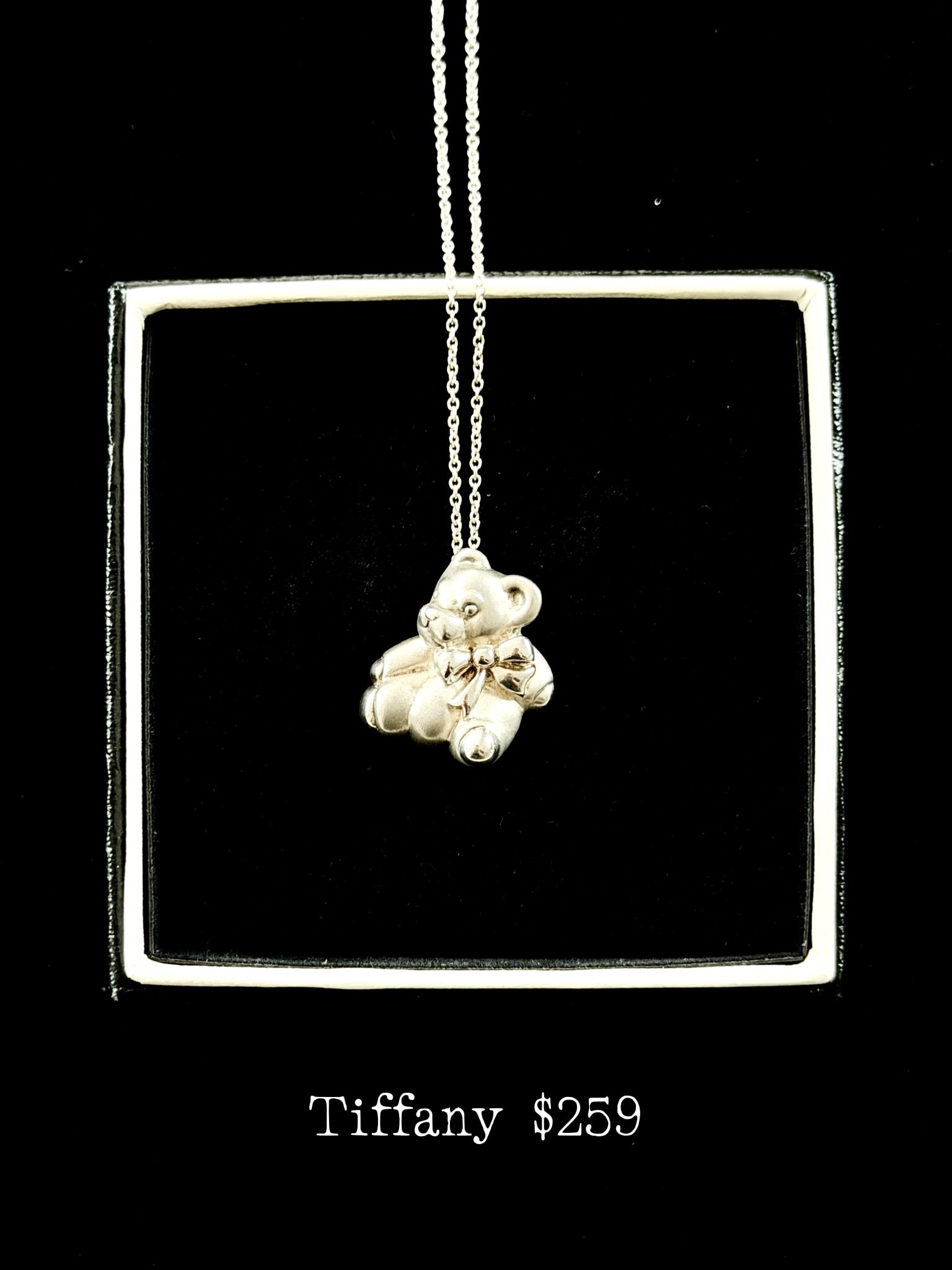 Tiffany Teddy Bear Charm Necklace