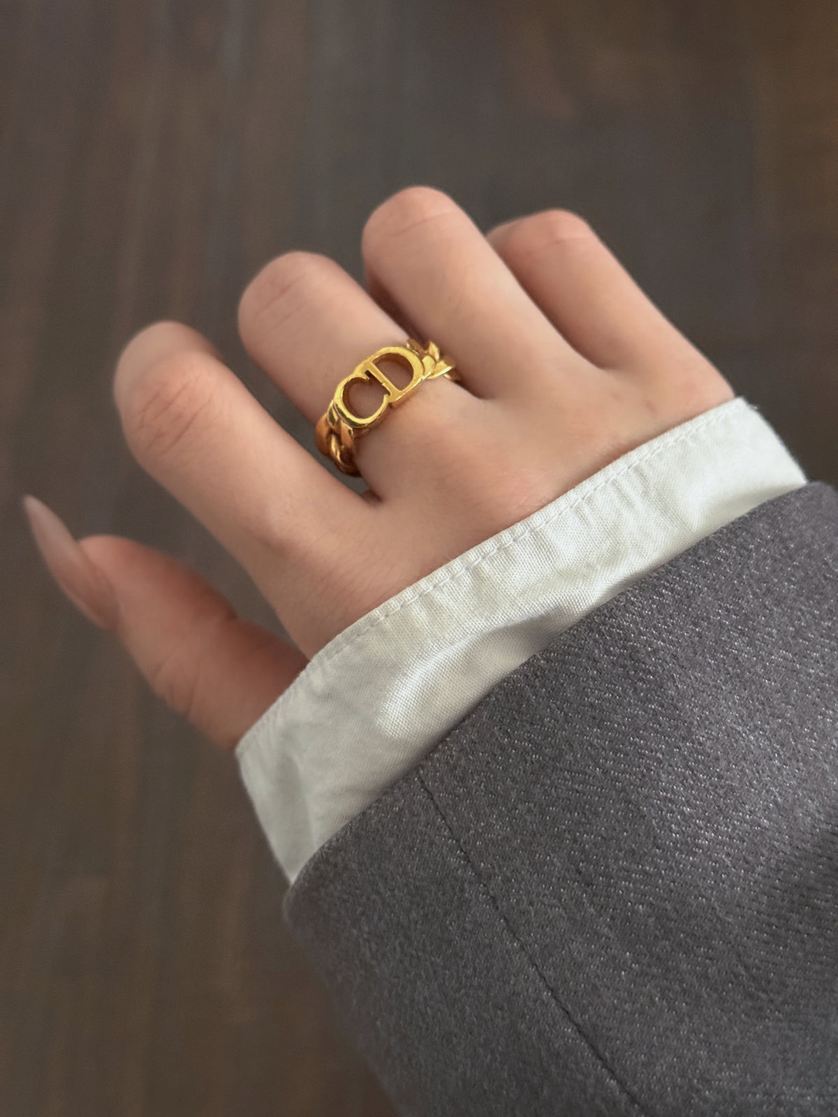 Dior Chaîne Dorée Bague - US 5.5