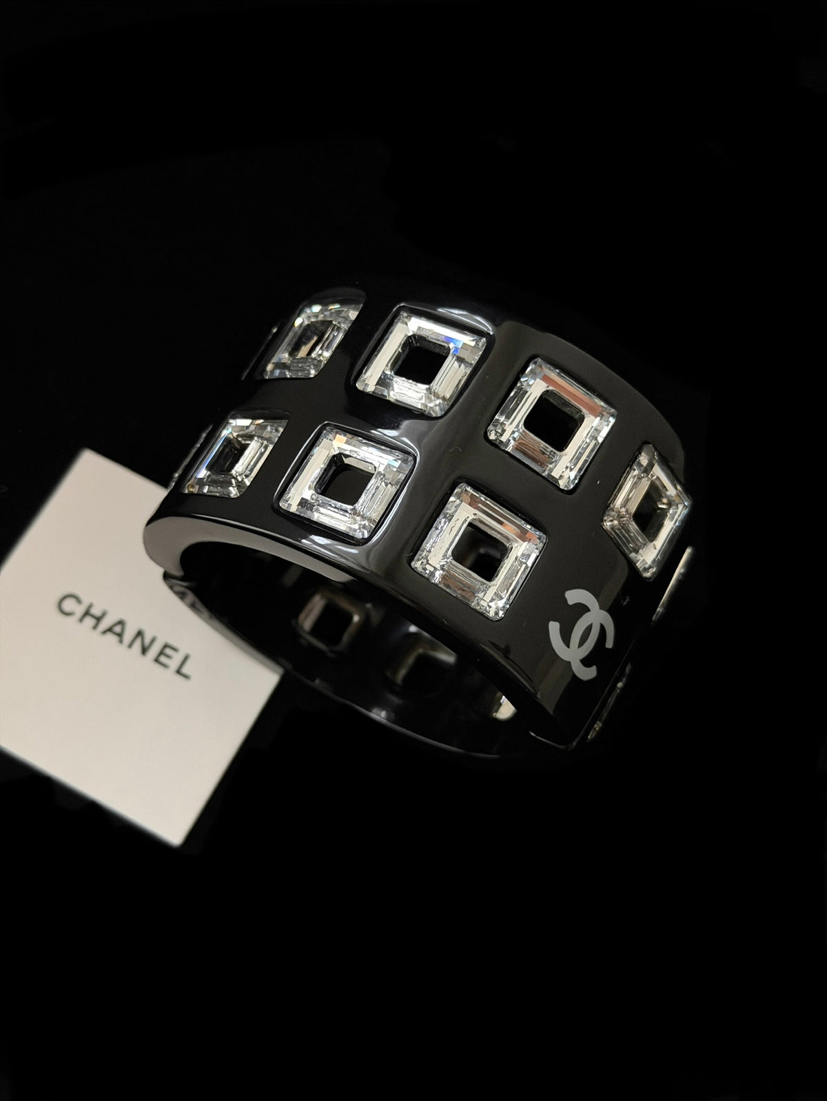 Chanel Crystal Black Cuff