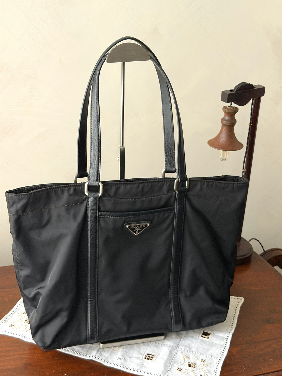 Prada Black Nylon Tote