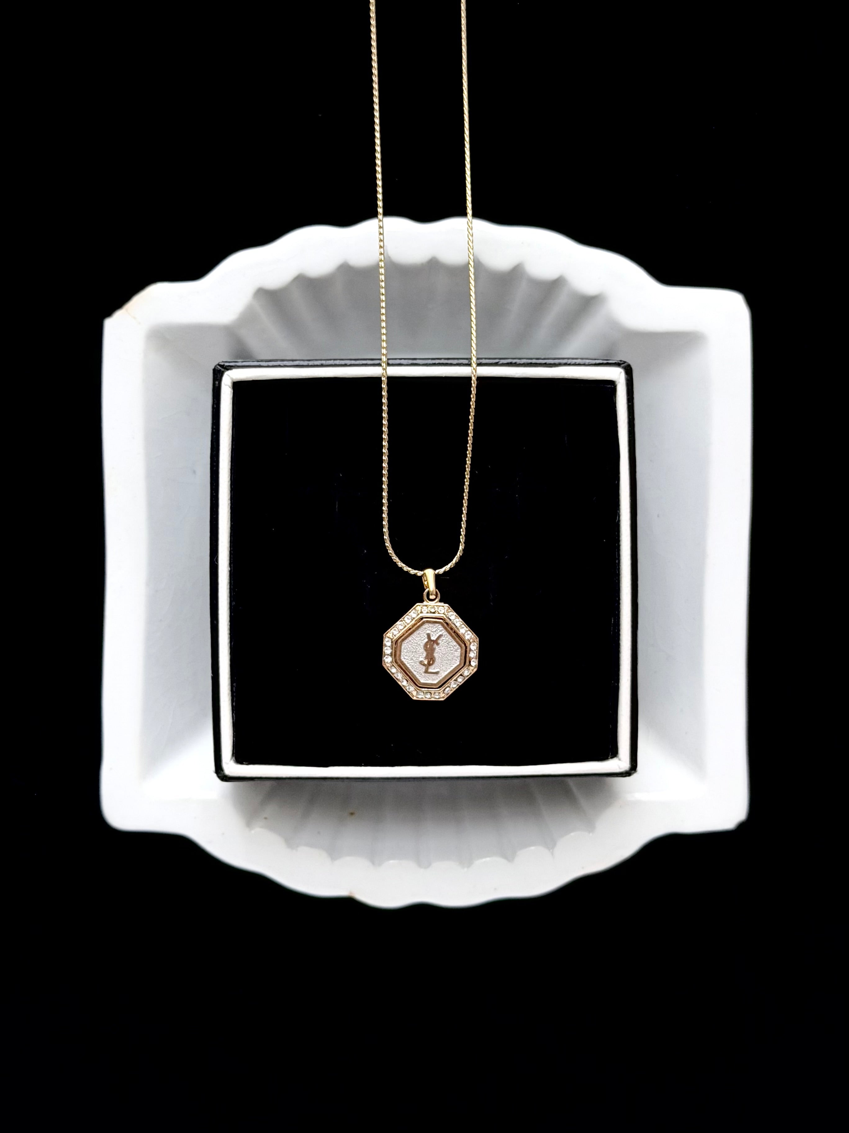 YSL Vintage Logo Pendant