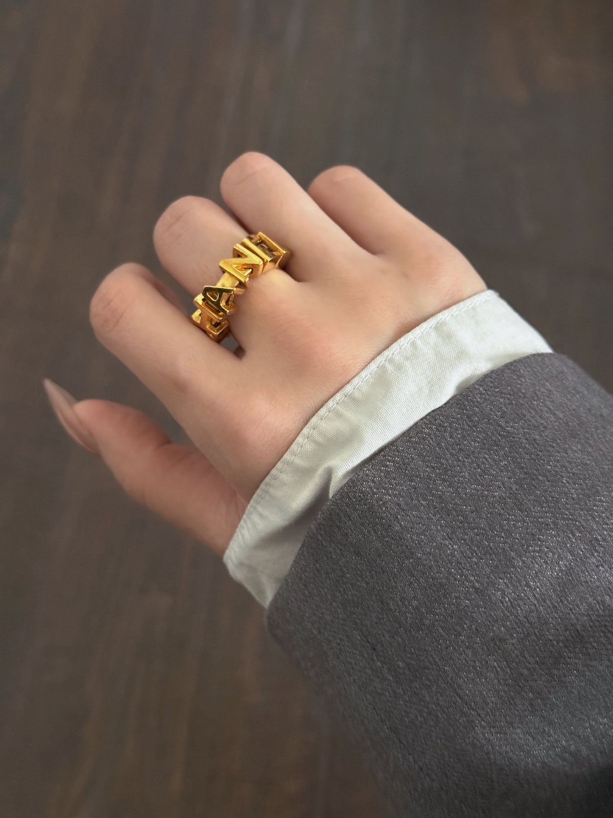 Chanel Lettre Dorée Bague - US 7