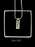Dior Vertical Logo Necklace