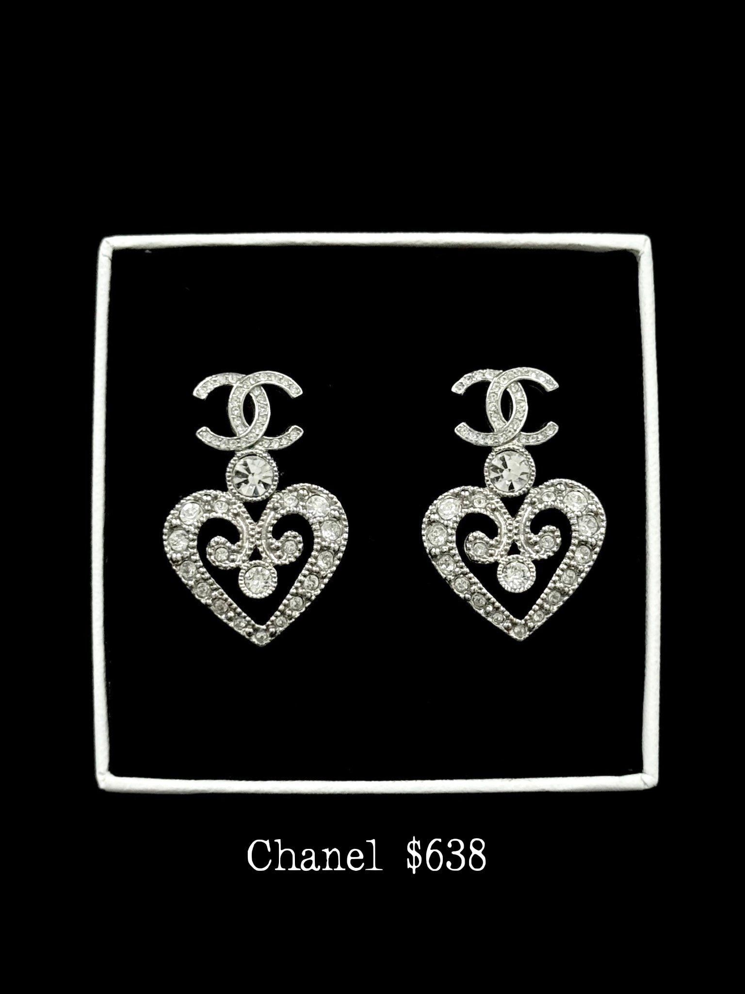Chanel CC Crystal Heart Drop