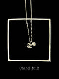 Chanel CC Heart Charm Necklace