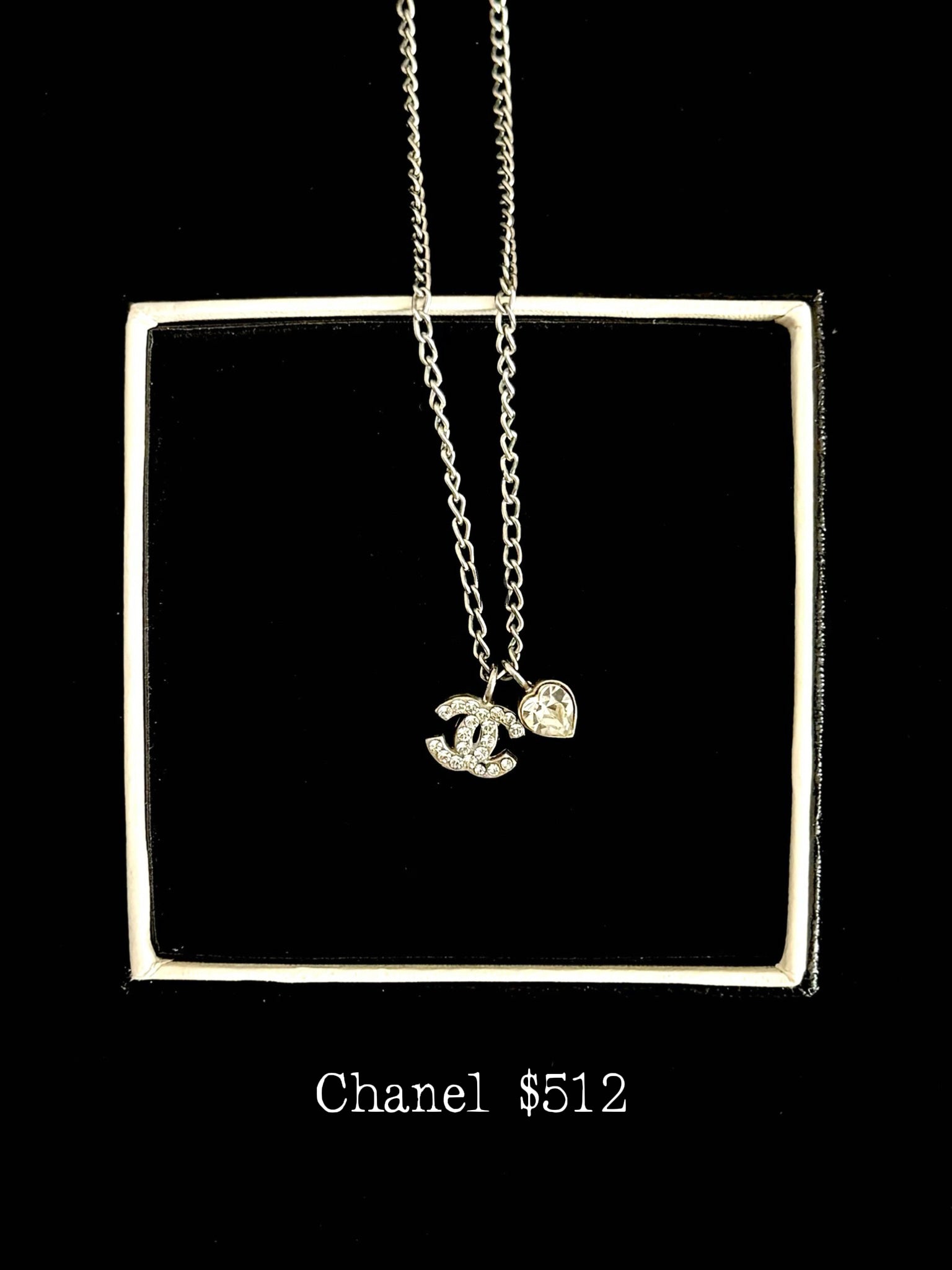 Chanel CC Heart Charm Necklace
