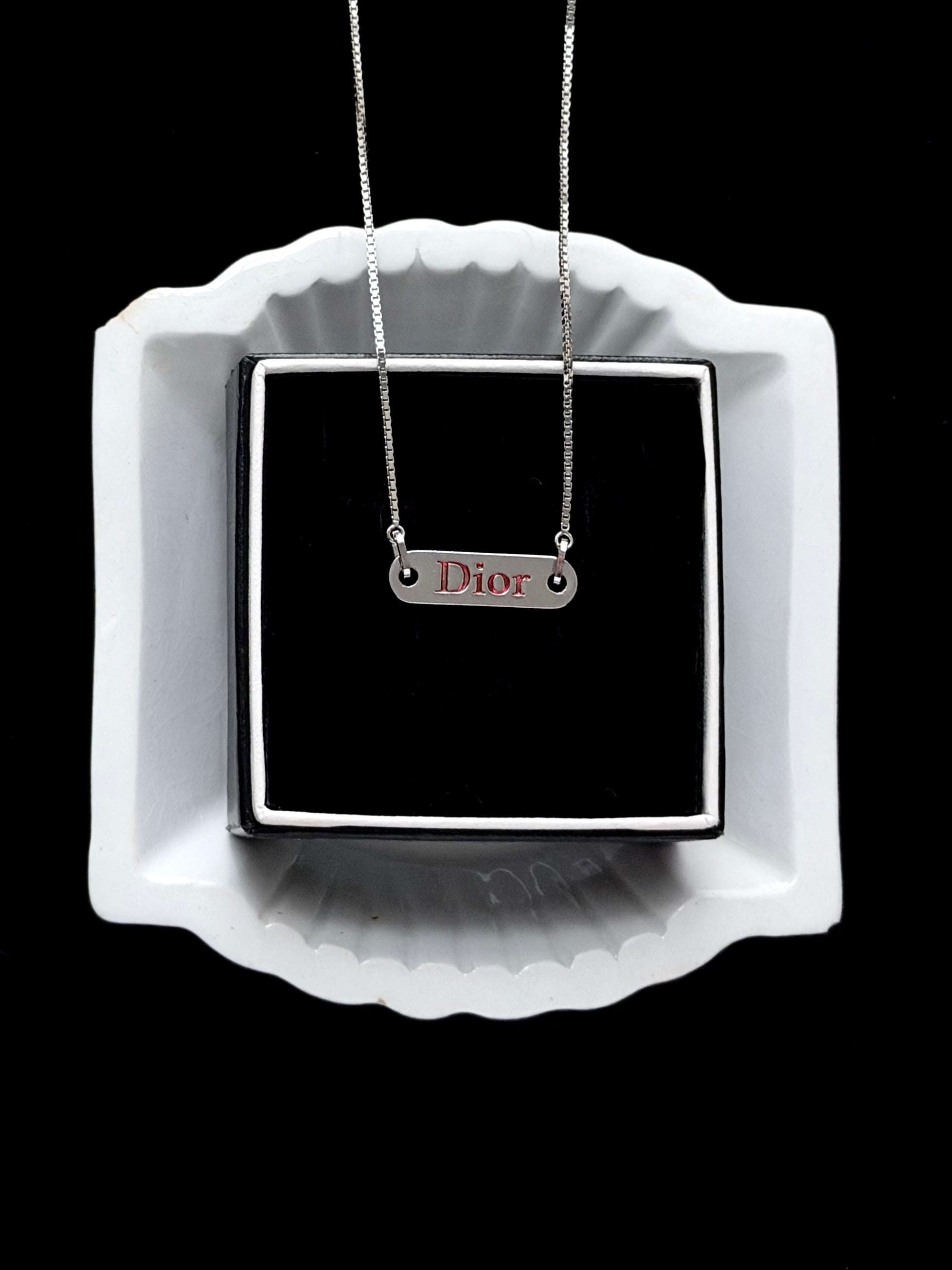 Dior Logo Bar Necklace