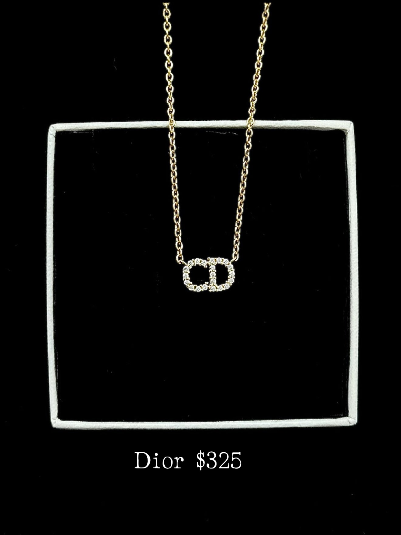 Dior CD Signature Crystal Necklace