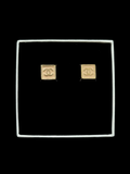 Chanel Golden CC Square Studs