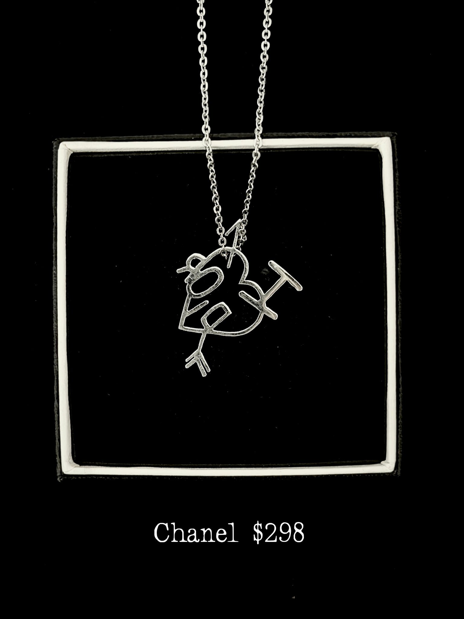 Chanel Sketch Heart Necklace