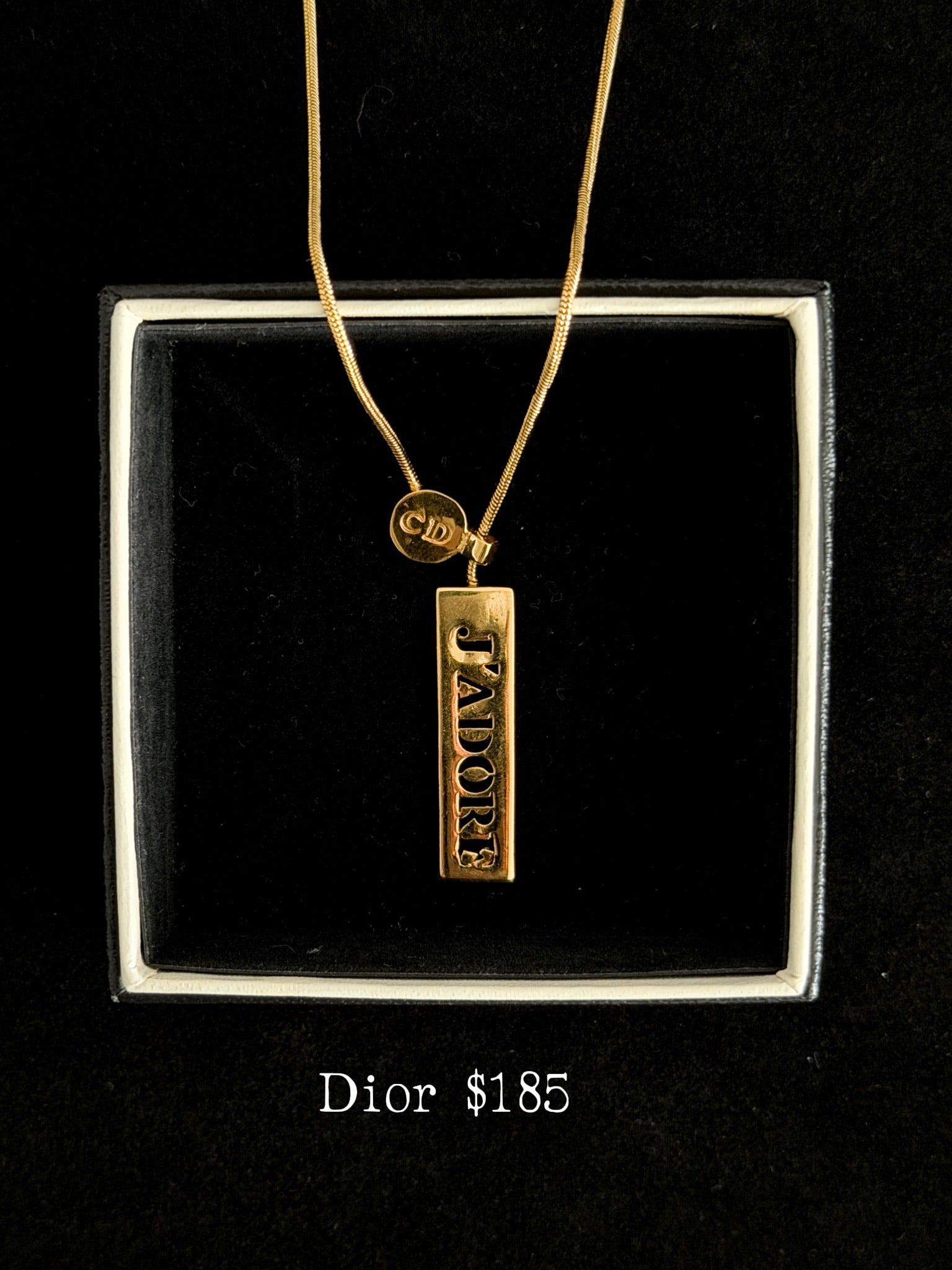 Dior Gold J’adore Bar Necklace